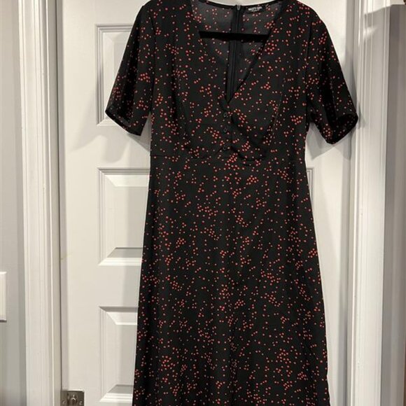 Polka Dot V Neck Midi Dress - Nasty Gal Collection - Picture 1 of 4